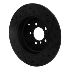 Land Rover Range Rover Brake Rotor (1) - Rear Left - R1 Concepts - Drilled & Slotted - Black - `03-`05